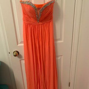 Orange evening gown